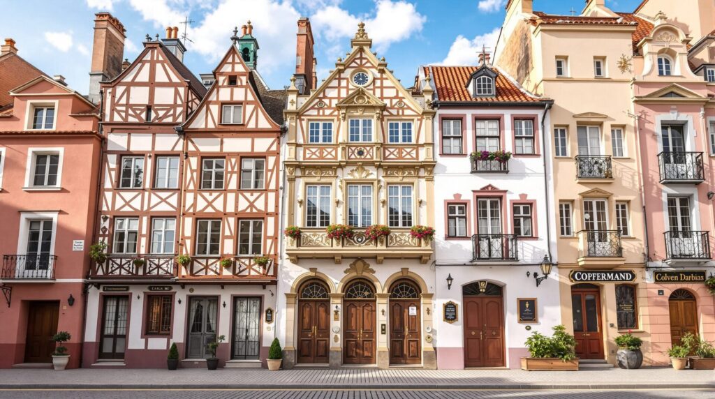 façades typiques selon les pays